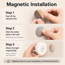 1PC Touch Sensitive Night Light, Magnetic Adjustable Dimming Ice Hockey Light, USB Rechargeable Compact Light Fixture, Adjustable Light Brightness, Suitable For Use In Bedrooms, Wardrobes, Kitchens, Corridors, Cabinets, Bedside, Desktops Or Ceilings - Touch Night Light - View 3
