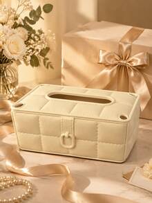 Minimalist Cream Style Tissue Box, Living Room Coffee Table Tissue Holder, Large Opening Moisture-Proof Desktop Multifunctional Tissue Storage Box, Nordic Luxury High-End Home Decor Ornament, Women's Aesthetic Taste Home Essential Highly Attractive Item - View 10