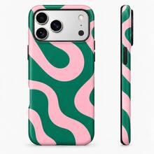 Multi-Color Striped Phone Case, Fashion Film & Transparent 2-In-1 Glossy Thick Protective Shell, Compatible With IPhone 12 13 14 15 16 17 18-FL-2LH - Green - View 7