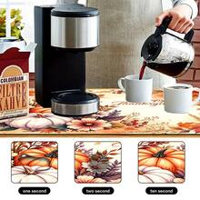 1pc Dish Drying Mat, Coffee Machine Mat, Thanksgiving Theme Maple Leaf & Pumpkin Pattern Kitchen Dish Drying Mat, Absorbent & Scratch-Resistant Tabletop Protector, Suitable For Daily Kitchen And Holiday Dining Table Use, Fits Bowls And Plates For Draining, Multi-Purpose Drying Mat, Home Gift, Tabletop Decor - XYLSD-1157 - View 10