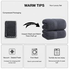 Set Of 2 100% Cotton Bath Towels, 70x140 Cm, Highly Absorbent, Quick-Drying, With A Stylish Embossed Design. These Soft, Skin-Friendly Towels Are Ideal For Home, Bathroom, Hotel, Spa, Sports, Camping, And Gym Use. - Multicolor - View 6