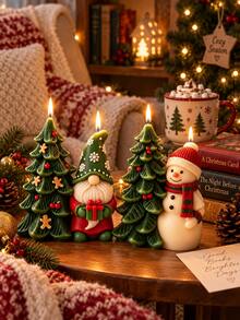3D Christmas Scene Silicone Candle Making Mold, Integrated Santa Claus, Snowman And Christmas Tree Wax Mold, For Aromatherapy Candles, Plaster And Resin Art - Silicone Candle Mold - View 6