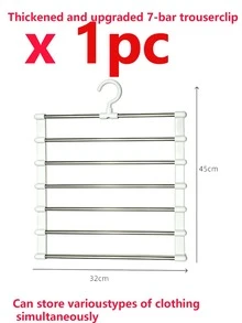 Multi-Layer Pants Rack - Space-Saving Foldable Design, Helps Efficiently Organize Your Wardrobe; Suitable For Jeans, Leggings And Casual Pants Plastic Multi-Layer Pants Rack; Features Non-Marking Anti-Slip Storage Function, Easy To Assemble; Ideal Choice For Holiday Preparation And Seasonal Wardrobe Organization; - Multicolor - View 18