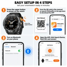 Jam Tangan Pintar Olahraga Luar Ruangan SENBONO GPS untuk Pria - Kompas, Panggilan Nirkabel, Mode Multi-Olahraga, Pemantauan Detak Jantung/Tidur, Pelacak Kebugaran, Baterai 530mAh, Layar HD 1,39 Inci, Jam Tangan Pintar Pelacak Aktivitas - View 2