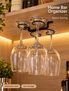 4pcs Cup Hooks Cabinet Hanging Wine Glass Rack, Suitable For Wine Glasses, Champagne Glasses And Stemware Storage, Ideal Choice For Kitchen Organization - View 2
