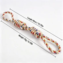 1pc Colorful Braided Rope Dog Chew Toy, Tassel End Dental Cleaning Stick Toy, Suitable For Small And Medium Dogs Interactive Pulling And Playing - Multicolor - View 4