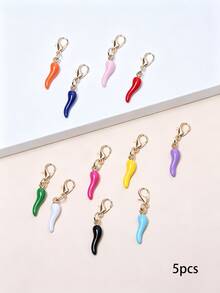 5/10/20Pcs Fun Mini Red Chili Pepper Charms, Fashion Versatile Alloy Enamel DIY Accessories For Bags, Keys And Other Ornaments - Chili Pendant - View 4