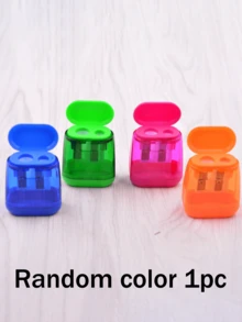 1/2/4/8pcs Manual Pencil Sharpener, Dual-Hole Compact Handheld Design, Suitable For Children, Students, Classroom And Home Office (Random Color) Back To School Season - Multicolor - View 5