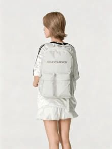 Skechers Unisex Lightweight Outdoor Backpack, 2026 Autumn New Student Commuter Laptop Backpack, Large Capacity L325U089-00MV - White - View 1