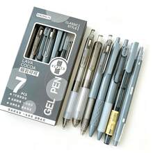 7 buah Pulpen Ballpoint Tarik Aneka Warna, 5 Tema Gaya. Ujung 0,5 mm, Menulis Halus untuk Jurnal, Sekolah, dan Kantor. - Beraneka warna - View 7