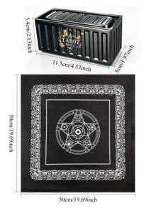 Tarot Card Storage Box With Divination Cloth Set, Comes With Caro Brand Tablecloth, Mystical Tarot Deck Organizer Case, Protective Card Holder With Spiritual Altar Reading Mat, Perfect For Tarot Readers, Halloween, Christmas Gifts - Multicolor - View 8