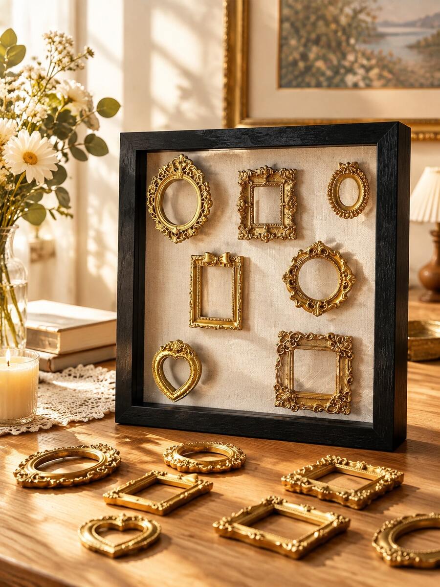 7PCS DIY Mini Shadow Box Frame Set, Black Photo Display Frames With Memorial Keepsake Design, Creative Craft Shadowbox For Pictures & Memories, Wall Art Decor For Home Office Living Room, Vintage Christmas Decor - Picture Frame For Wall - Room Decor - Multicolor - View 1