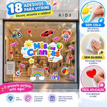 Adesivo Dia das Crianças Para Vitrine Loja Decorativo - mês das crianças - Visão 1