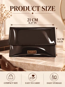 YSL Saint Laurent Brown Envelope Bag, 21*14cm, Smooth Material, Minimalist Elegant, Travel Essential, Suitable For Cosmetic Storage - Brown - View 4