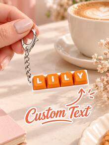 [Customization] 1pc Personalized Custom Name Keycap Keychain, Colorful Key Letter Customization, Bottom Case Name Customization - Multicolor - View 3