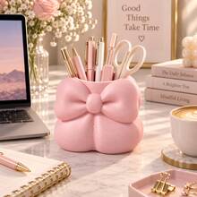 Bowknot Pen Holder Makeup Brush Desktop Decor Multi-Functional Storage Ornament - Multicolor - View 9