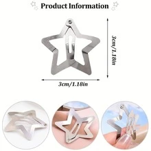 10pcs [Y2K Fashion Essential] Non-Slip Durable Metal Strong Hold Hollow Lightweight Hair Clips, Star-Shaped Hollow Hair Clips, Cute Star-Shaped Hair Clips, Suitable For Women And Girls Daily Hairstyles, Parties, Cosplay And Daily Hairstyle Decoration Accessories, Bathroom Accessories, Hair Clips, Halloween, Travel Essentials, Hair, Christmas - Multiple Styles - View 5