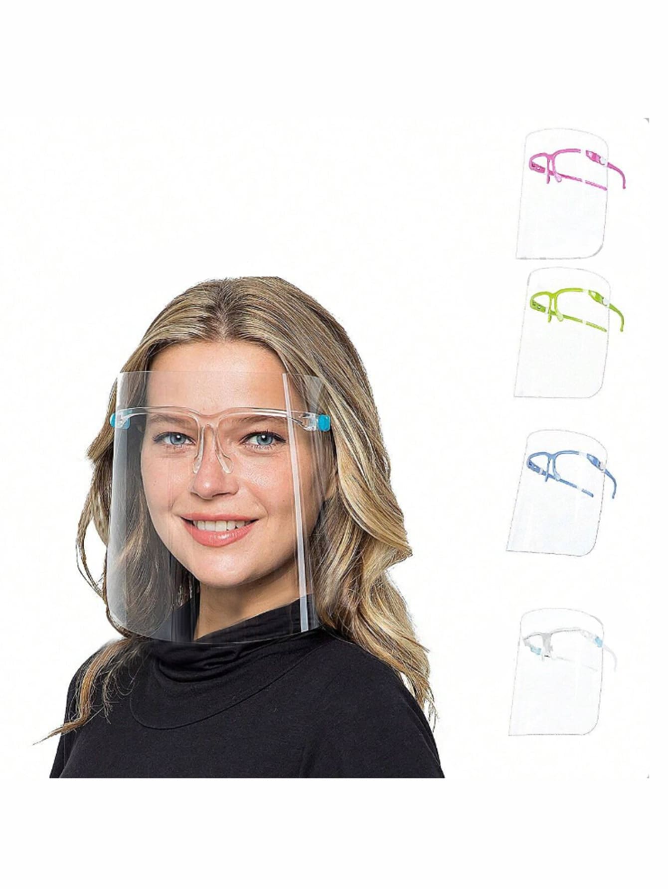 1pc Kitchen Protective Face Shield, Oil & Splash Guard Tool, Exquisite Color Box Packaging, Transparent Protective Face Shield, Oil & Smoke Resistant Cooking Tool - Multiple Colors Available - Multicolor - View 1
