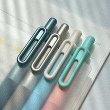 6pcs Vintage Blue Rose Retractable Erasable Pens, Smooth Writing, Medium Tip, Black Ink, Ergonomic Design, Essential Student Stationery, Suitable For School Supplies, Office And Daily Use - A - View 3