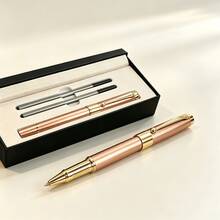 1pc Custom Engraved Gold-Tone Ballpoint Pen, Vintage Style. Personalized Name, Quick-Dry Black Ink, Smooth Writing For Office And Gifting. - Multi-color - View 2