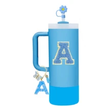 A-Z 4件組 30-40oz 杯子配件組－配件組，含字母吊飾、杯子矽膠保護底座、杯子字母貼紙，日常節日驚喜禮物（不含杯子） - 藍色 - 查看 2