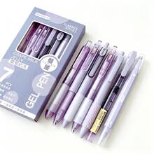 7 buah Pulpen Ballpoint Tarik Aneka Warna, 5 Tema Gaya. Ujung 0,5 mm, Menulis Halus untuk Jurnal, Sekolah, dan Kantor. - Beraneka warna - View 11