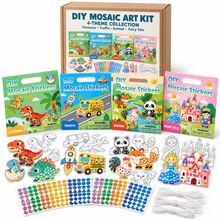 Children's DIY Mosaic Sticker Craft Kit, 3+ Years, 40 Projects, 4 Themes, Includes Shape Stickers, Coloring Board And Hanging Rope - Multicolor - View 2