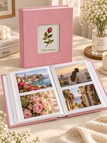 200-Page Large Capacity Creative Photo Album, 6-Inch Fabric Surface, Suitable For Family, Fashionable Wedding And Family Photo Memoirs, Living Room And Office Decor, Mother's Day Spring Gift - Multicolor - View 4
