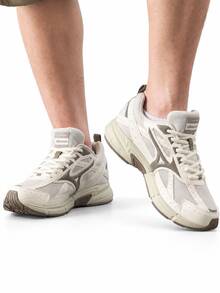 Mizuno New SPEED Retro Chunky Sneakers Lightweight Breathable Cushioned Running Shoes Unisex - Off-white/brown - View 2