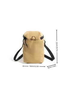 Men Sling Bag, Black Grid Print Mini Crossbody Shoulder Bag, Adjustable Strap Multi Pocket Storage, For Daily Commute Outdoor Travel, Durable Casual - Multicolor - View 5