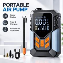 Air Compressors & Inflators Tire Pump150 PSI Car Air Compressor Pump, Digital Tire Inflator Portable Auto Air Pump For Car Motorcycle LED Light Tire Pump Air Compressors & Inflators, Tire Pump1500mAh*3. - Wireless Digital Display - View 8