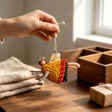 4pcs Christmas Decoration Angel Hanging Ornaments, Holiday Atmosphere, Handmade Texture, Cute Gift, Home Party, New Hot-Selling - Multi-color - View 3