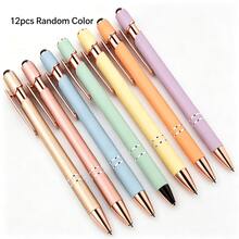 5/12pcs Multicolor Matte Touchscreen Ballpoint Pens, 7 Colors Available, 5pcs Solid Color Or 12pcs Mixed Colors, Sensitive Touch Tip, Smooth Writing - Multi-color - View 11