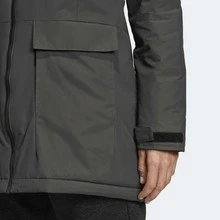 adidas 時尚舒適保暖連帽長袖夾克棉服 女款 灰綠色 - 深灰色 - 查看 6