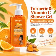Turmeric & Vitamin C Moisturizing Exfoliating Body Wash, Skin Smoothing Exfoliating Shower Gel For Rough And Dull Skin, Suitable For Men And Women, Gel Scrub Texture With Turmeric And Vitamin C, Daily Cleansing And Refreshing Exfoliating Body Wash - Other - View 10