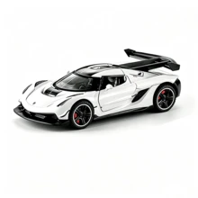 3pcs 1/32 Scale Jesko Alloy Diecast Car Model, Simulated Supercar With Openable Doors, Pull Back Function, Desktop Ornament, Collectible Display Decor, Holiday Gift - Multicolor - View 10