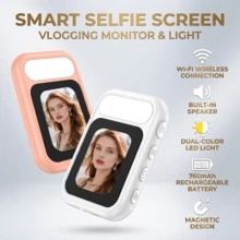 Layar Selfie Bercahaya - Monitor Selfie Magnetik, Cocok untuk Selfie dan Perekaman Vlog, Kompatibel dengan iPhone 15/16/17 Pro, Kecerahan yang Dapat Diatur, Pengoperasian Layar Sentuh, Lampu Pengisi Fotografi, Hadiah Sempurna untuk Teman/Keluarga - T7 - View 2