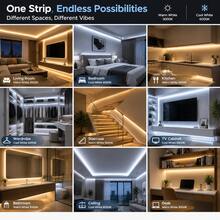 COB LED Tape Light, USB Button Control, Flexible Cuttable, Warm White Cool White, 1-5M Home LED Strip - 501 COB - View 8