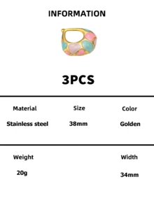 Stainless Steel Gold Enamel Openwork Teardrop Charm, Multi-Color Pearlescent Mosaic Dangle Pendant For DIY Necklace Earring Jewelry Making Supplies - Large Water Drop - View 8