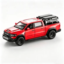 3pcs Mammoth Pickup Alloy Car Model, 1/32 Scale Simulation Off-Road Truck Decor, Pull Back Vehicle With Openable Doors, Collectible Desktop Display Ornament, Halloween & Christmas Party Decor - Multicolor - View 11