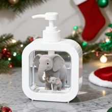 Creative Home Bathroom Dispenser With Hand Pump - Cartoon Elephant Mother And Child Warm Interaction Design, Suitable For Bathroom, Kitchen, Sink - Suitable For Soap, Hand Wash, Body Wash And More - Creative - Multicolor - View 4