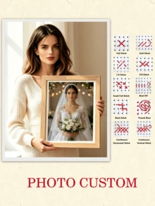 [Customized]Cross Stitch Living Room Bedroom Decorative Painting 11CT/14CT Cross Stitch Material Kit DIY Set, Can Customize Photos Of You And Your Partner, Family, Favorite Anime Characters, Unique Gift - 11CT - View 4