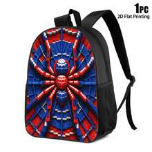 3pcs Backpack Set With 2D Flat Print Pixel Spider Pattern, Includes Daypack Pencil Case Crossbody Bag For Daily Travel Outdoor Use - Backpack Set - View 11