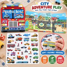 Vehicle Sticker Book With 35 Reusable Washable Jelly Stickers, Transportation Theme For Kids Ages 3+, Suitable For Glass And Windows - Multicolor - View 6