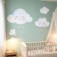 1pc Cloud Wall Sticker, Perfect For Decorating Home, Room And Wall, With Self-Adhesive Backing, Waterproof And Easy To Remove - Multicolor - View 5