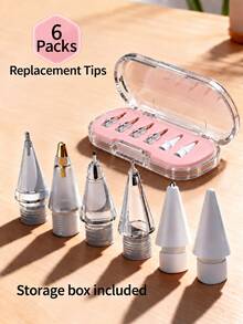 4/6/12pcs Mixed Replacement Apple Pencil Tips, Compatible With Apple Pencil 2nd Generation And 1st Generation/Pencil Pro, Fine Metal Tip/Apple Pencil USB-C Wear-Resistant Precise Control Tip Set, Birthday Holiday Gift Box Pencil Accessories For Mother, Family, Friends - Multicolor - View 1