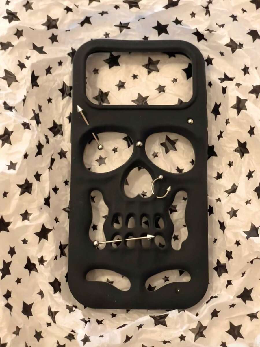 Cartoon 3D Personalized Skull Rivet 17 Pro Max Phone Case, Apple 17 Pro Silicone 17 Full Coverage 16 Pro Max Shockproof 15 Soft 18 Pro Max 18 Pro - White - View 1