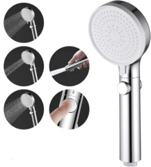High-Pressure Handheld Shower Set, Multi-Functional Bathroom Shower Set, Shower Head And Hose With Easy-To-Install Wall Mount Bracket, Suitable For Wall-Mounted Showers, Modern Bathrooms, Outdoor Showers And RVs. - Shower Head - View 16
