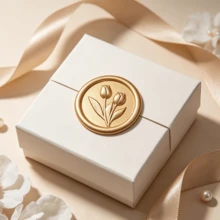 20入/包 3D 浮雕鬱金香蠟封貼紙，婚禮邀請函信封封印，自黏珍珠白貼紙，適用於邀請函、禮品包裝、聖誕節 - 棕色 - 鬱金香-棕色 - 查看 8