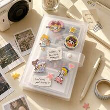 3-Inch Mini Album, Transparent Frosted Cover Photo Storage Book, 84 Pocket Album, Cute Sticker DIY Decoration Album, Portable Travel Memory Album, Couple Gift, Suitable For Storing Travel Souvenirs, Tickets, Postcards And Records - A - View 4